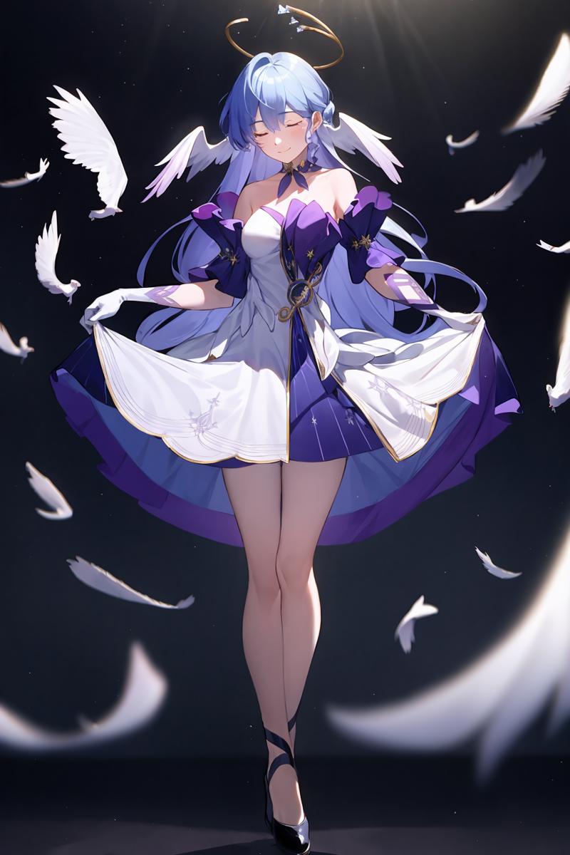 60407-3108188084-masterpiece, best quality,  _lora_robin_1_,_1girl, long hair, dress, closed eyes, solo, blue hair, halo, full body, wings, skirt.png